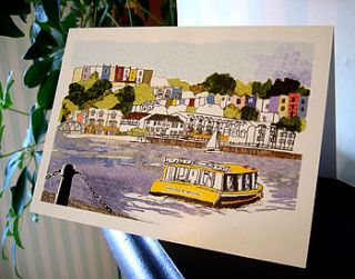 harbourside view greetings card by emmeline simpson