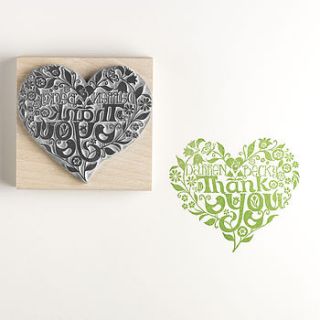 personalised thank you rubber stamp by noolibird rubber stamps