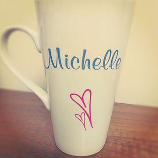 personalised latte mug by loving luxuries