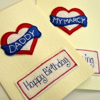 personalised birthday love heart card by sew very english