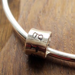 personalised silver name charm bangle by laura creer