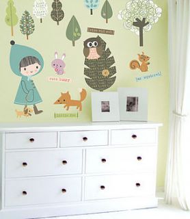 in the woodland fabric wall stickers by chocovenyl