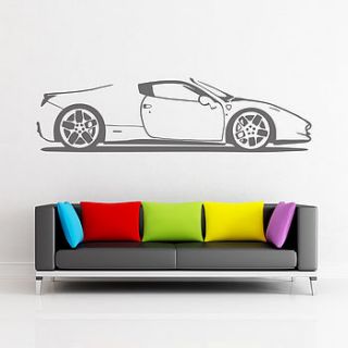 spider sports car vinyl wall sticker by oakdene designs