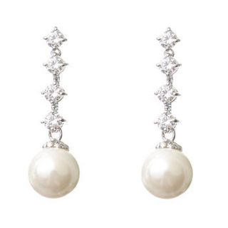 kate crystal and pearl earrings by chez bec