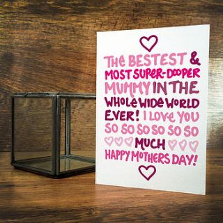 best mum mothers day card by a is for alphabet