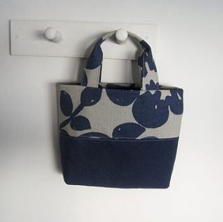 lily button town bag navy and taupe by lily button treasures