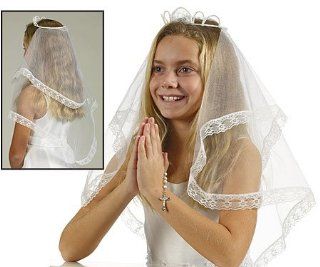 Girl's First Holy Communion Crown of Pearl Veil Catholic Religious Sacraments Toys & Games