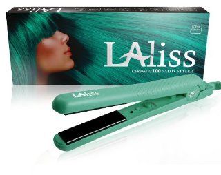 LAliss green emerald flat iron hair straightener hair iron 100%ceramic 1.25"professional salon series.ceramic100 TM.haet plate100%pure ceramic plate distributes heat evenly and produces the best styling results.negative ion and nano technology can tr