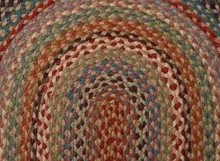red, blue and green jute mat by the estate yard
