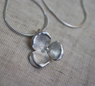 handmade silver flower necklace by the forest & co
