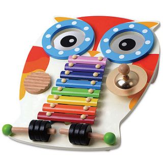 wooden owl musical instrument set by bee smart