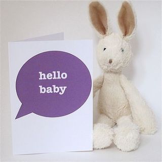 hello baby new baby girl card by edamay