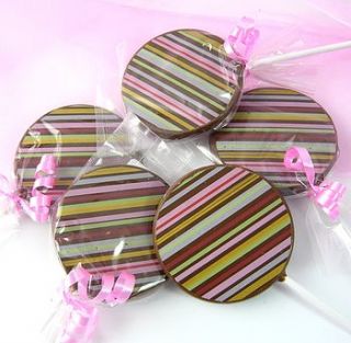 chocolate lolly with colourful designs by chocolate by cocoapod chocolate