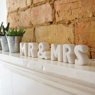 'mr & mrs' ceramic letters by the gift studio