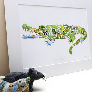 c is for crocodile print by louise tate illustration