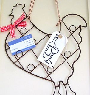 wire chicken card holder by chapel cards