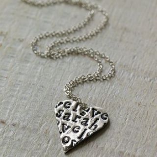personalised love heart necklace by jojojewellery
