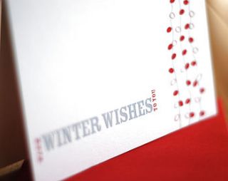12 letterpress christmas cards winter wishes by stamp studio + paperie