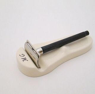 personalised shaving razor rest by sculpta ceramics