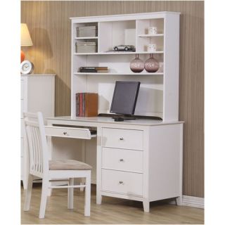 LC Kids Summer Breeze Computer Desk Hutch in Distressed Simple White