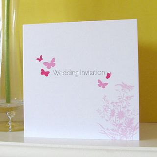 butterfly wedding stationery collection by pink polar