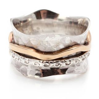 bronze and silver spinning ring by charlotte's web