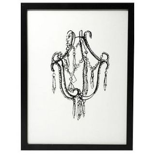 hand printed chandelier print by chocolate creative home accessories