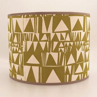 trinary hand screen printed drum lampshade by mintprint