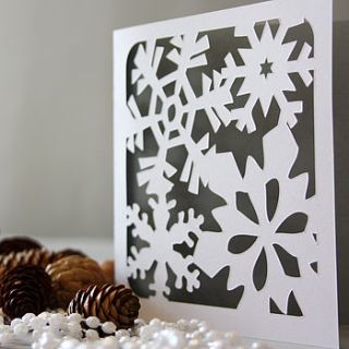 snowflake christmas card by whole in the middle