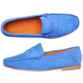 blue penny loafers by havelocks london