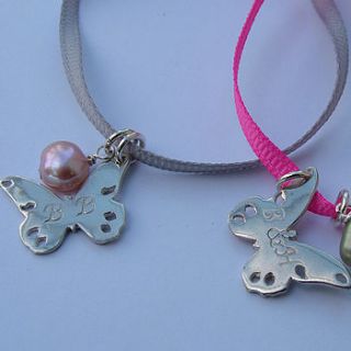 silver butterfly friendship bracelet by seahorse