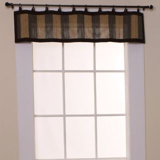 Versailles Home Fashions Bamboo Ring Top Valance in Camel / Black