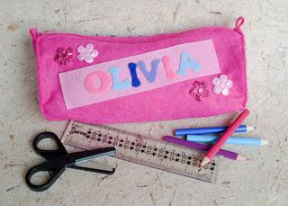 pink flower pencil case by mollie mae handcrafted designs