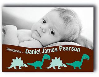 dinosaur baby announcement cards by cherrygorgeous