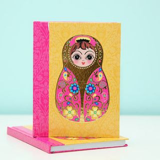 russian doll hard backed note book pad by red berry apple