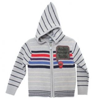 Tuc Tuc Shadows Boy's Knitted Hooded Cardigan Sweater (6 12). Grey. Clothing
