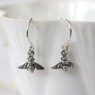 mini bee sterling silver earrings by magpie living