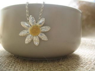 silver daisy pendant by lucy kemp jewellery