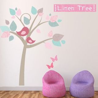 linen tree fabric wall sticker by littleprints
