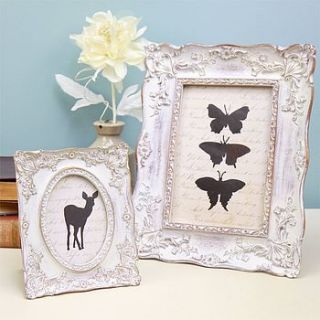 white 'shabby chic' photo frame by lisa angel homeware and gifts