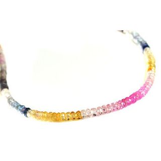 multi sapphire strand necklace in gold by prisha jewels