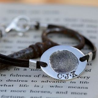 fingerprint oval bracelet by joulberry