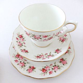 vintage pink china tea for one set by peony and thistle