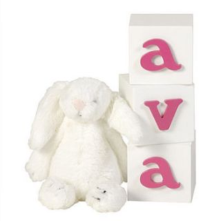 girls wooden letter block by pitter patter products