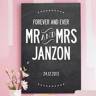personalised wedding name and date print by i love art london