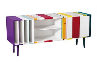 multi coloured striped sideboard by out there interiors