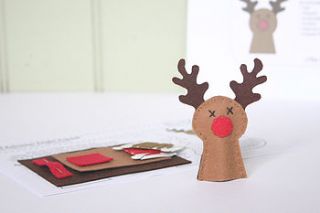reindeer finger puppet sewing kit by little black duck