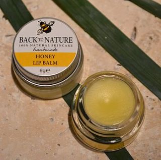 pack of two totally natural honey lip balms by back to nature skincare