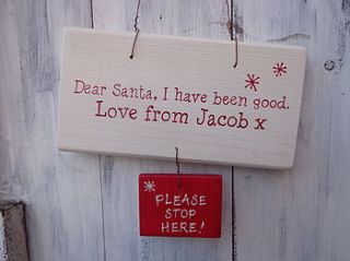 'dear santa' sign by giddy kipper