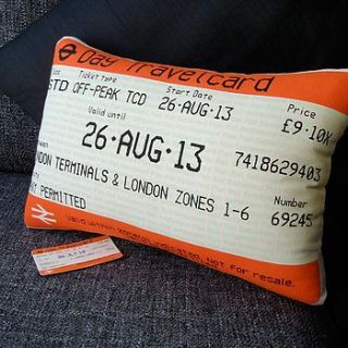  london travelcard cushion august by ashley allen